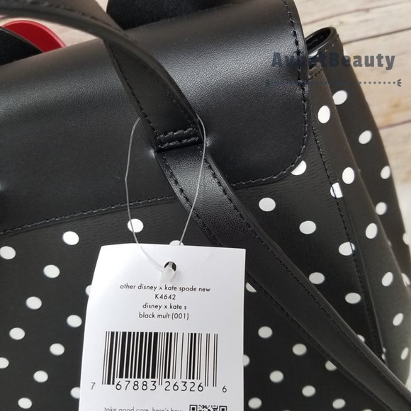 Disney polka dots black kate spade new york minnie mouse bag backpack white